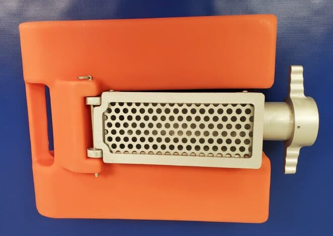 bottom view of a floating dock strainer for firefighting